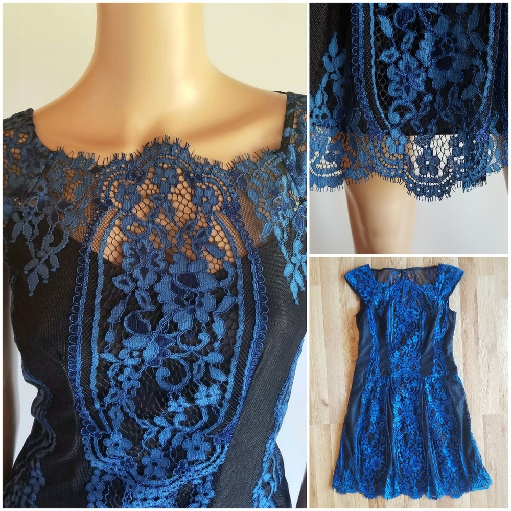 Nanette Lepore Picasso moon lace dress, cap sleeve - Picture 5 of 6